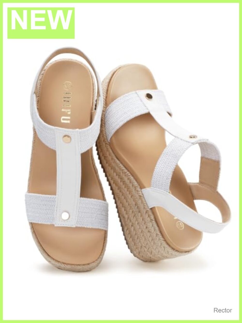 IDIFU Espadrille T-Strap Platform Wedge Sandals Open Toe Slingback